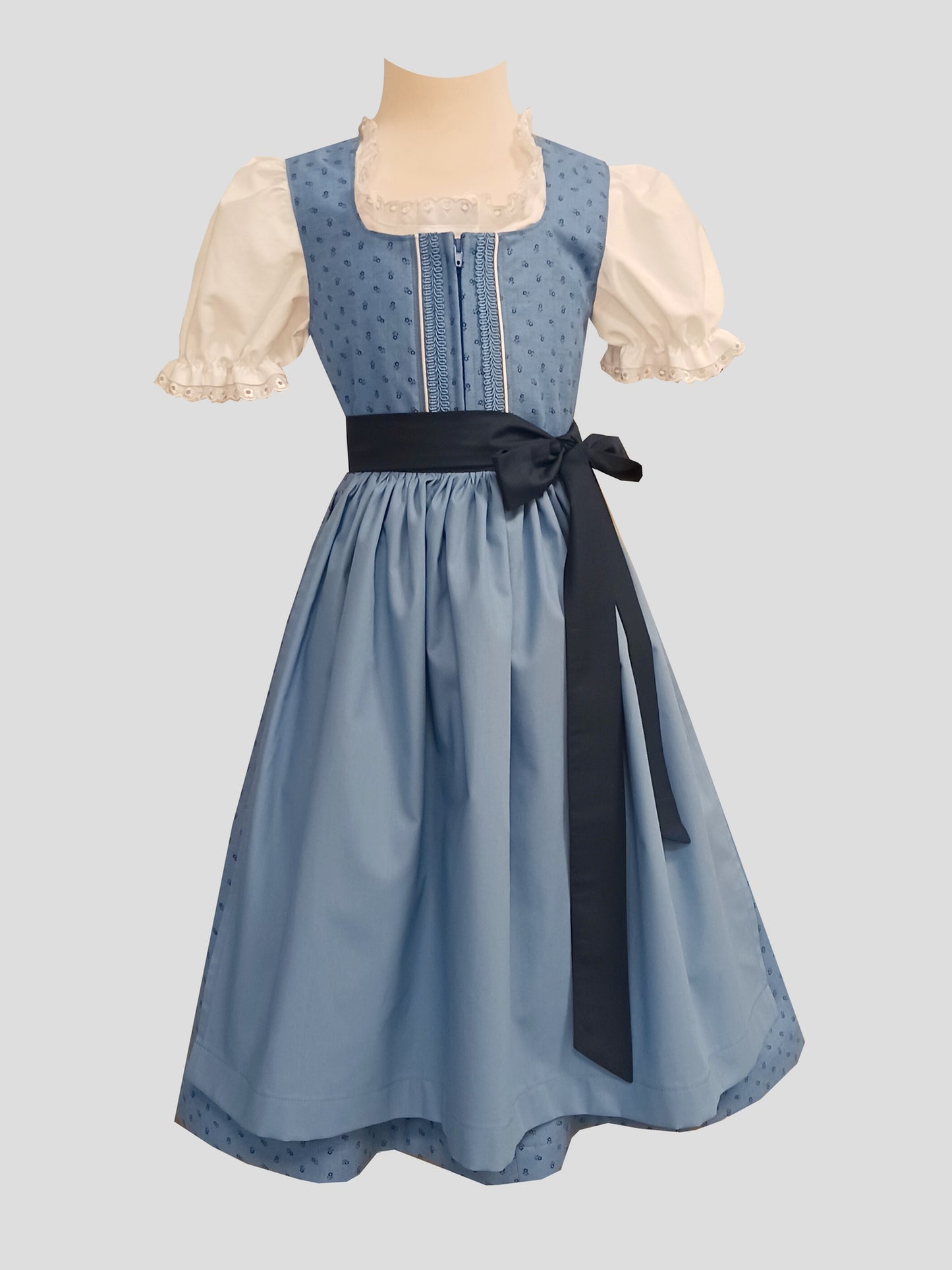 "Lisa" Kinderdirndl Mädchen Dirndl blau 122/128 - Sofortkauf!