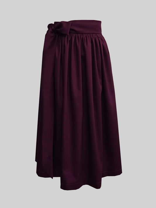 Damen Dirndlschürze Baumwollsatin aubergine