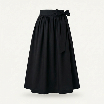 Dirndlschürze Schwarz – Viskose-Leinen