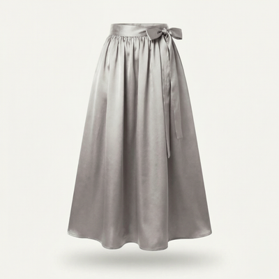 Dirndlschürze Hellgrau – Royal Micro Satin