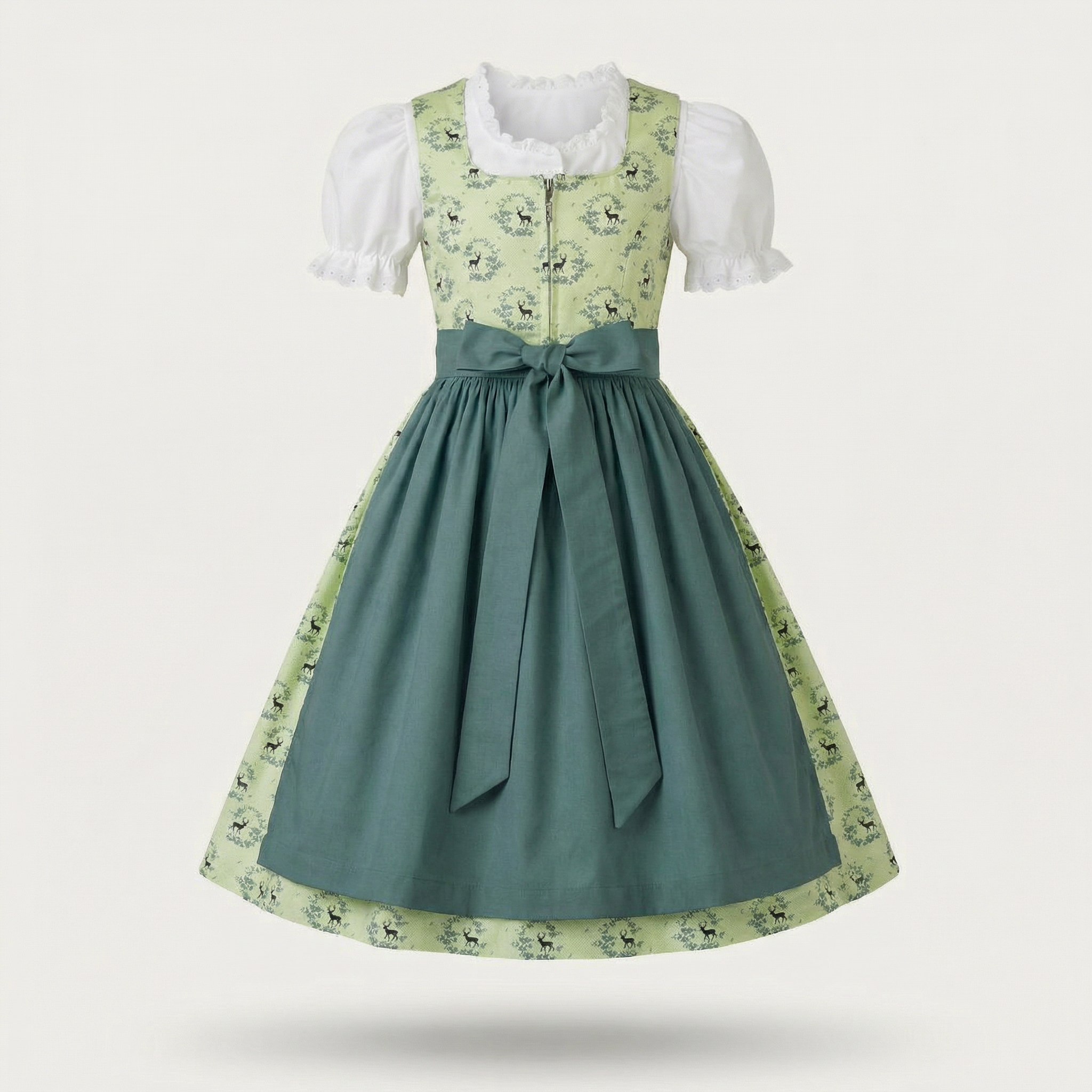 Kinderdirndl "Fia" – Baumwolle mit Hirschmotiv