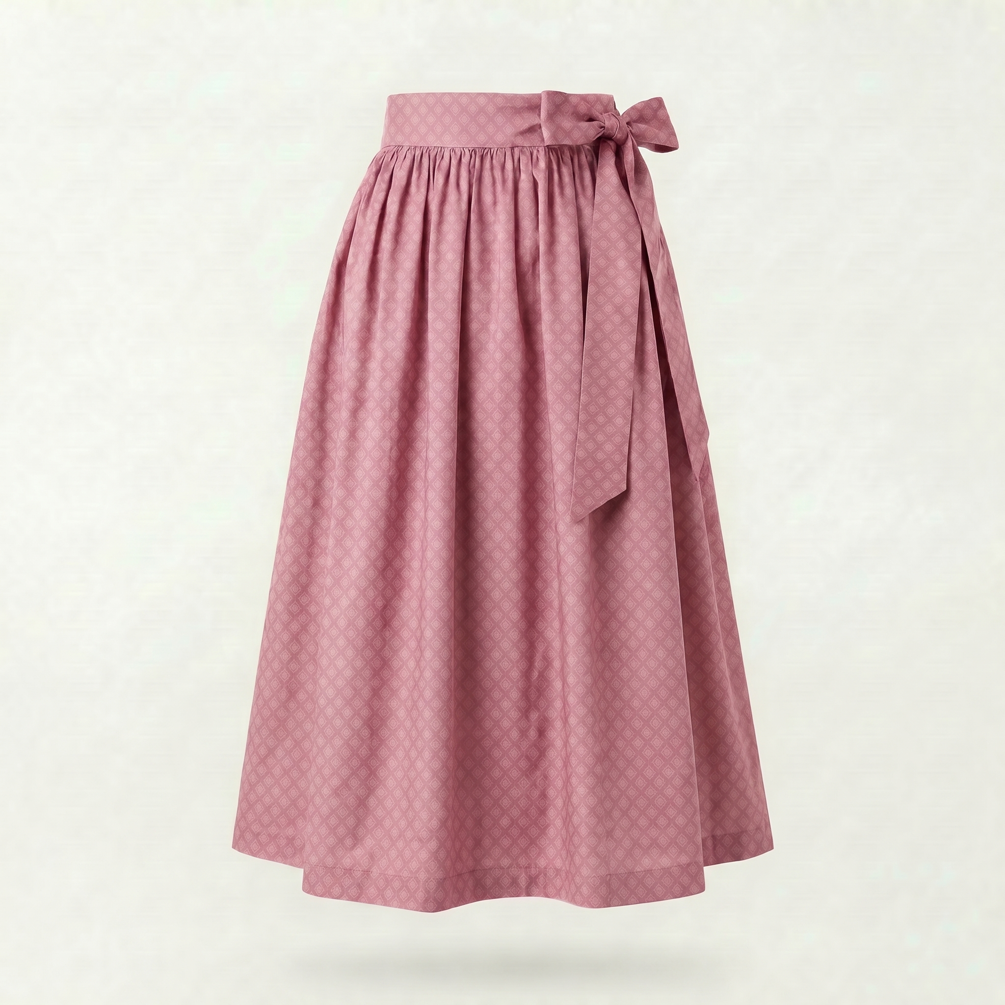 Dirndlschürze Altrosa mit traditionellem Muster - Baumwolle