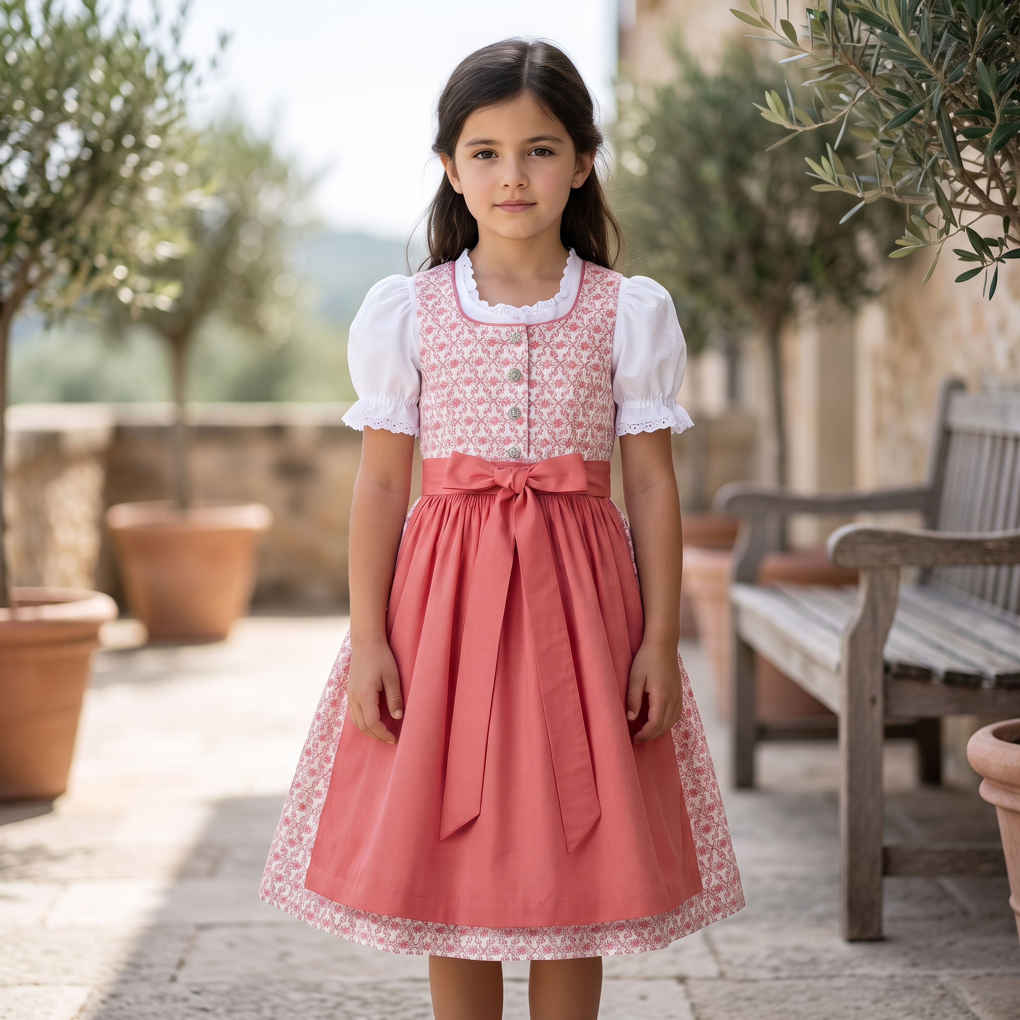 Kinderdirndl "Laila" – Baumwolle mit Edelweißmotiv