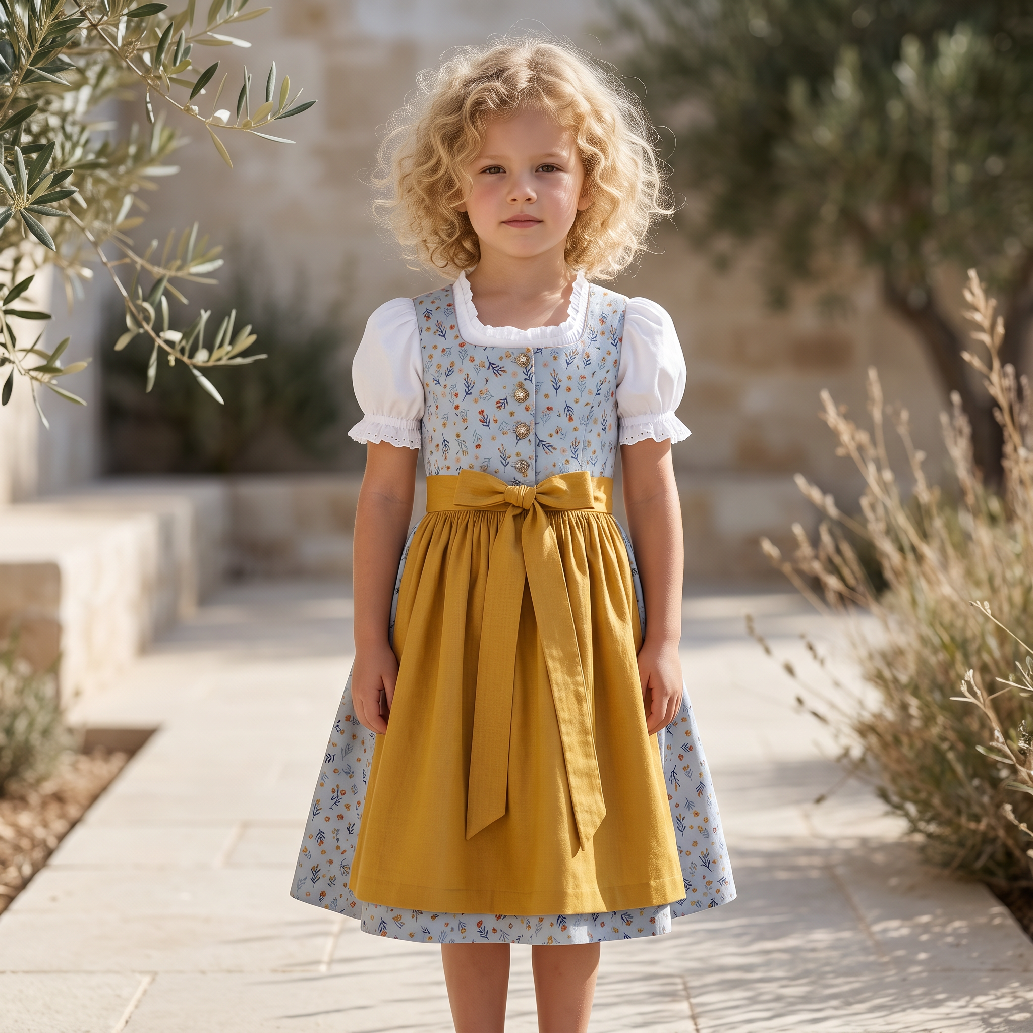 Kinderdirndl "Elsa" – Baumwolle mit Blütenmuster