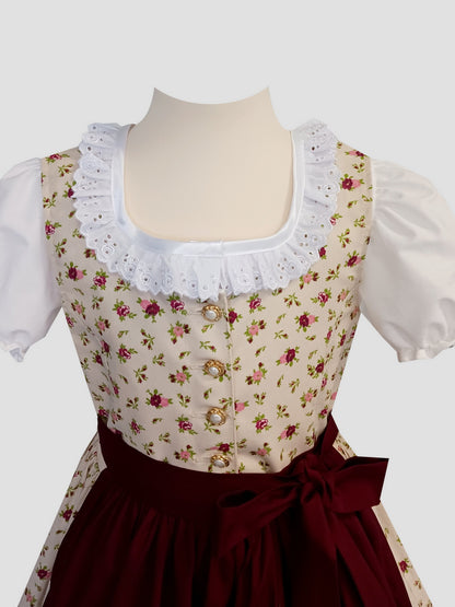 "Celine" Kinderdirndl Mädchen Dirndl creme floral 140 - Sofortkauf