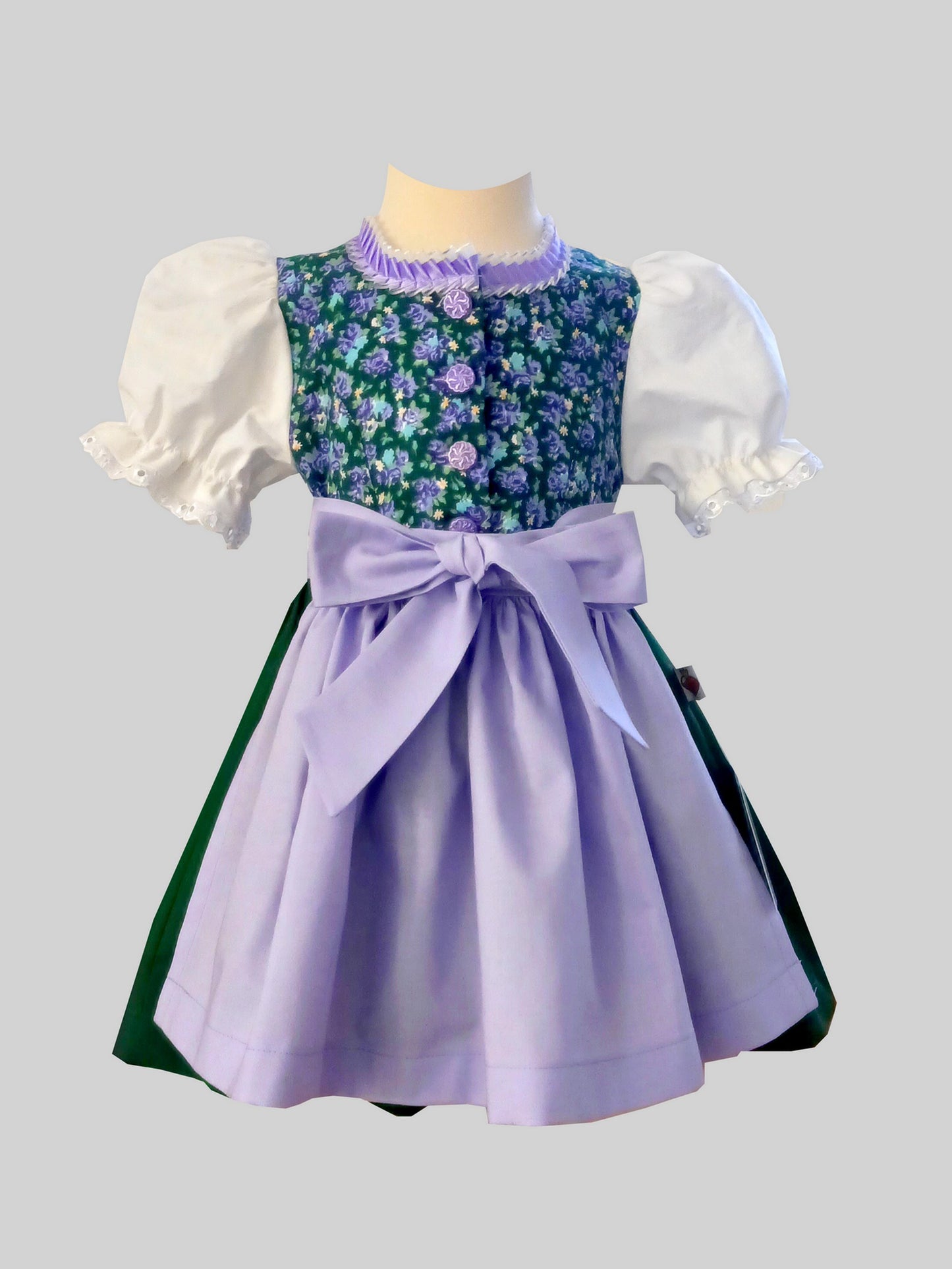 "MAYRA" Babydirndl Kinderdirndl grün lila 62/68 -  Sofortkauf!