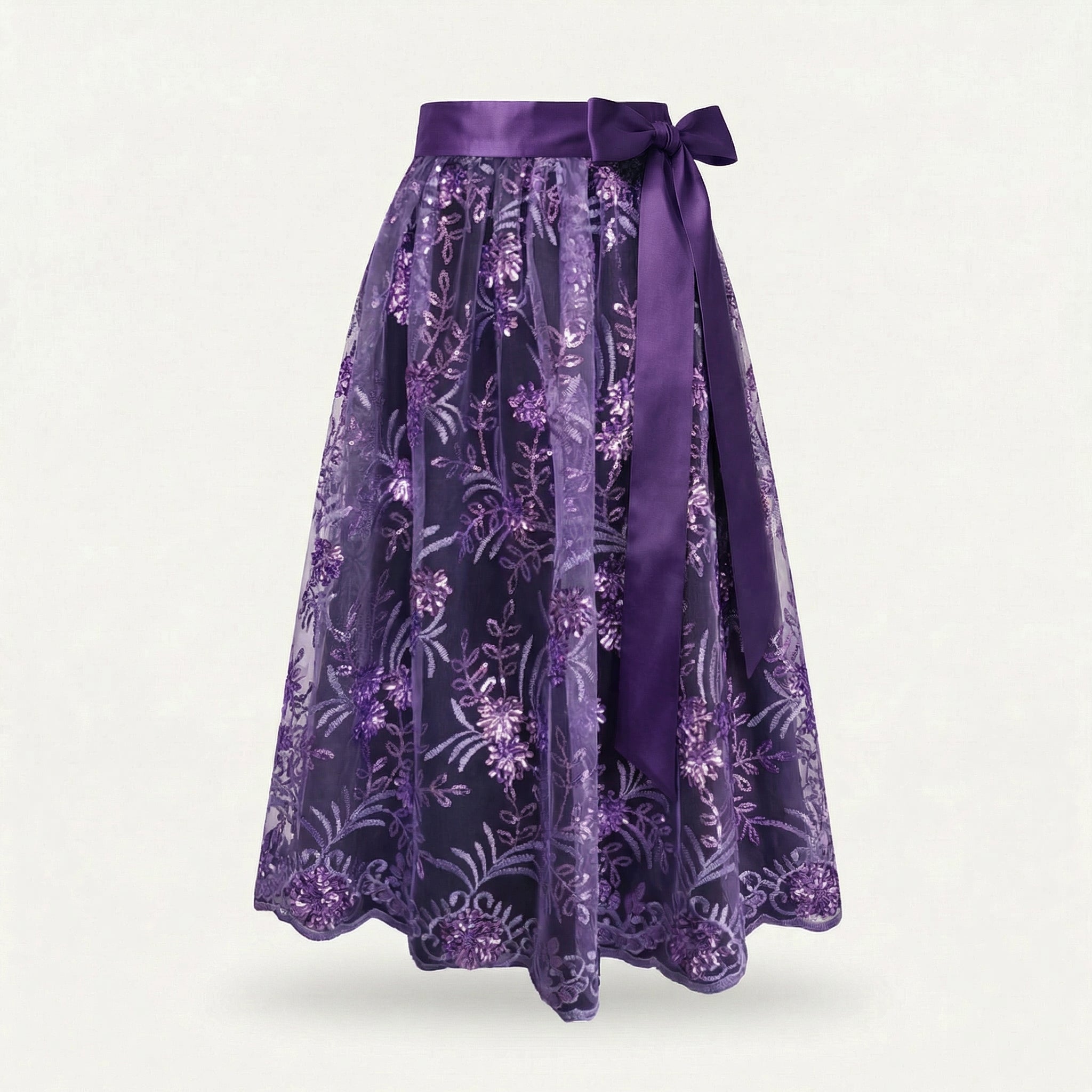Dirndlschürze Flieder – Mesh mit Pailletten