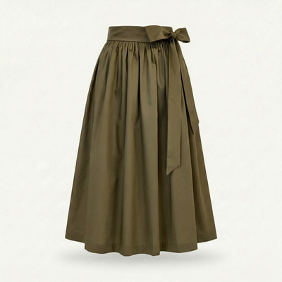 Dirndlschürze Moosgrün - Baumwollsatin