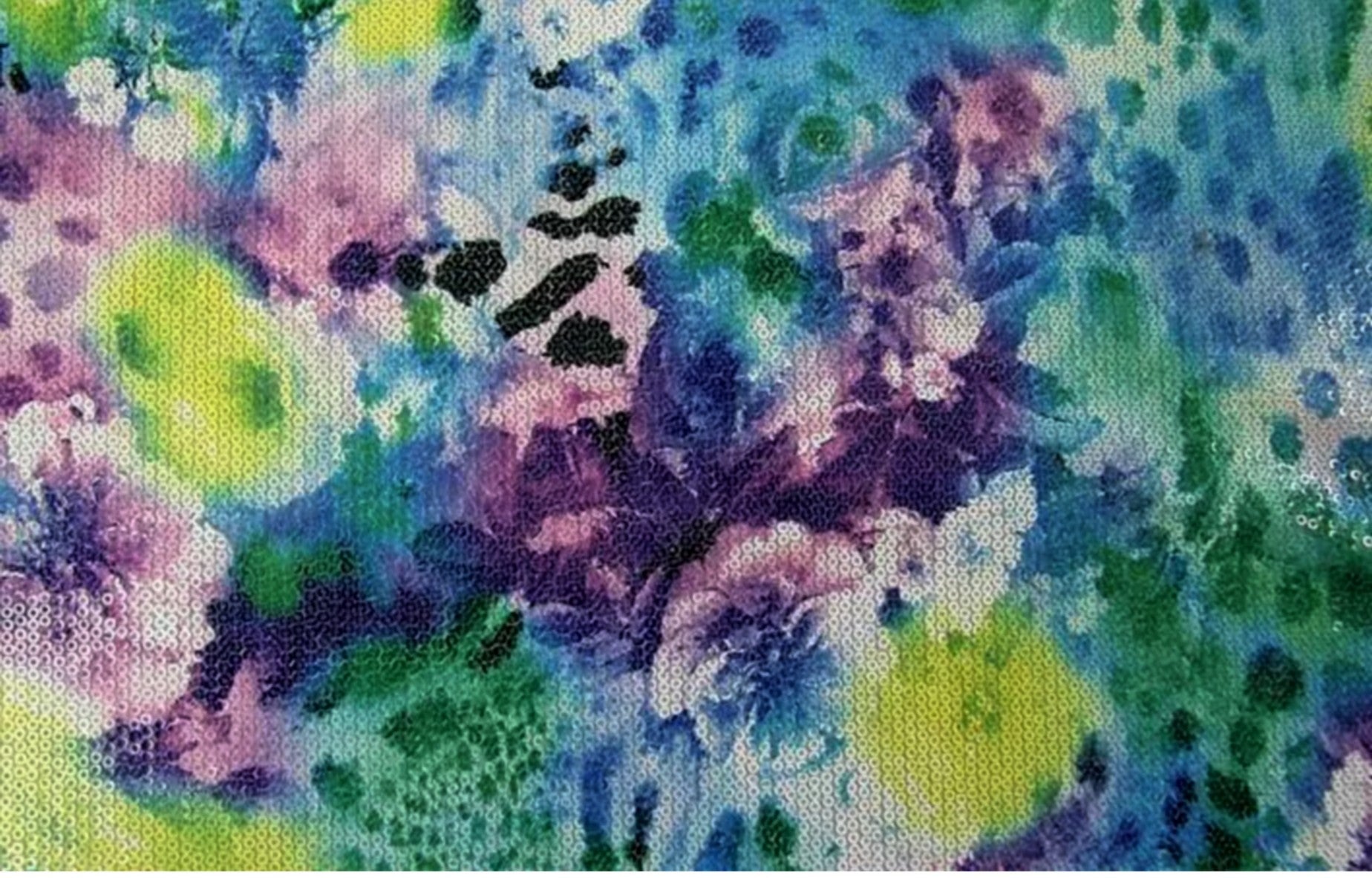Damen Dirndlschürze flowers mit Pailletten mehrfarbig