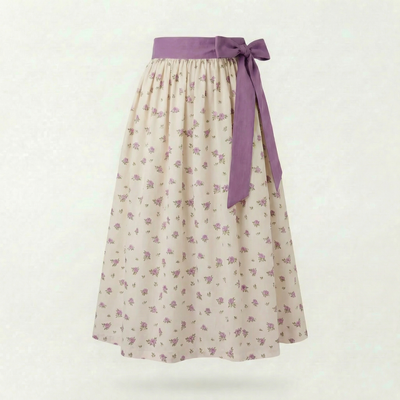 Dirndlschürze Weiß Flieder – Baumwolle