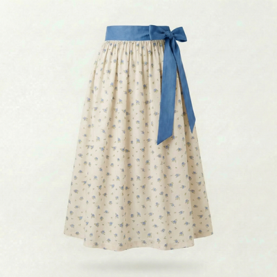Dirndlschürze Creme Blau – Baumwolle