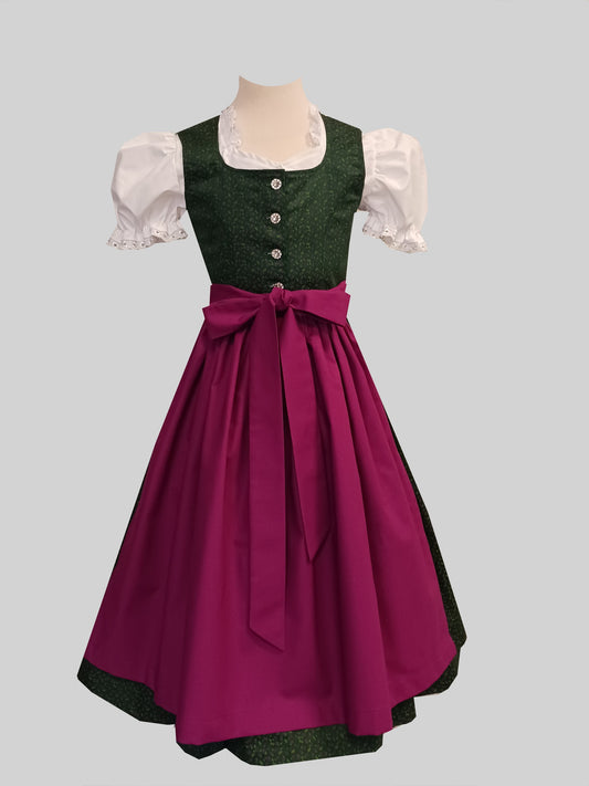 "Devana" Kinderdirndl Mädchen Dirndl grün violett