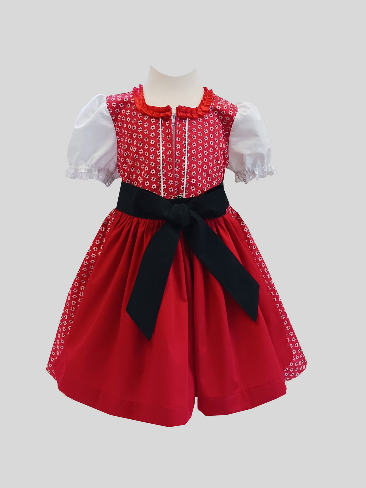 "Kim" baby dirndl red and white