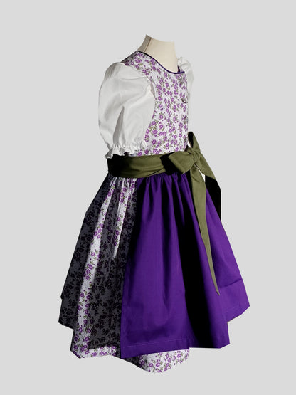 "Lilia" Kinderdirndl lila weiß - alle Größen