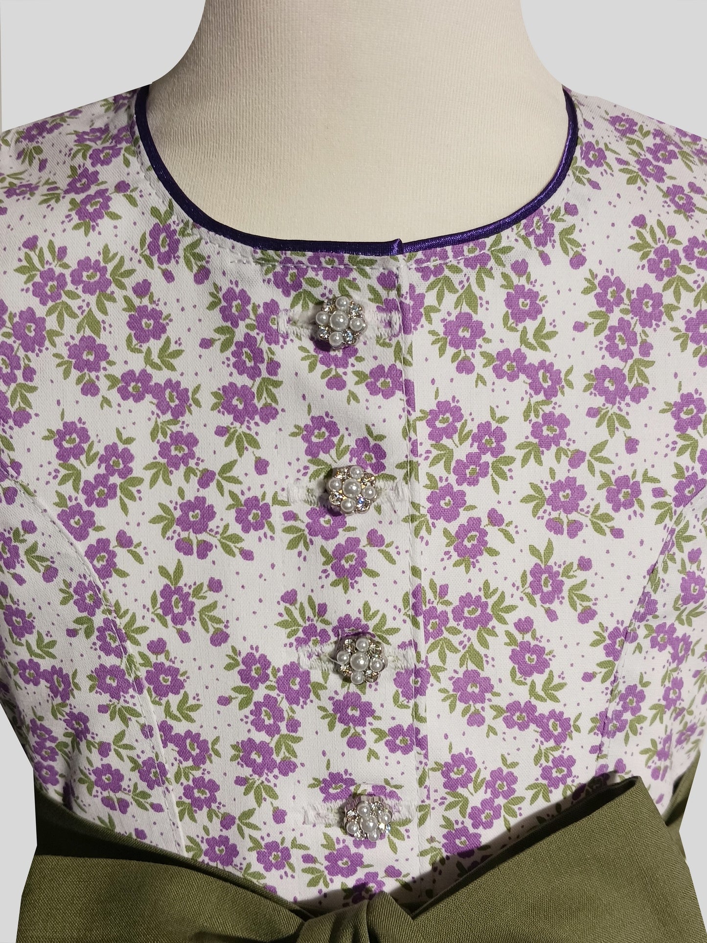 "Lilia" Kinderdirndl lila weiß 86/92 mit 2 Schürzen - Sofortkauf