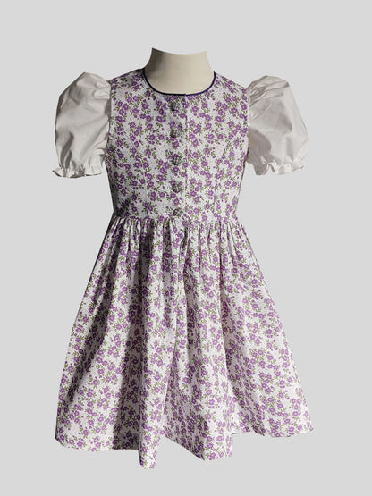 "Lilia" Kinderdirndl lila weiß 86/92 mit 2 Schürzen - Sofortkauf