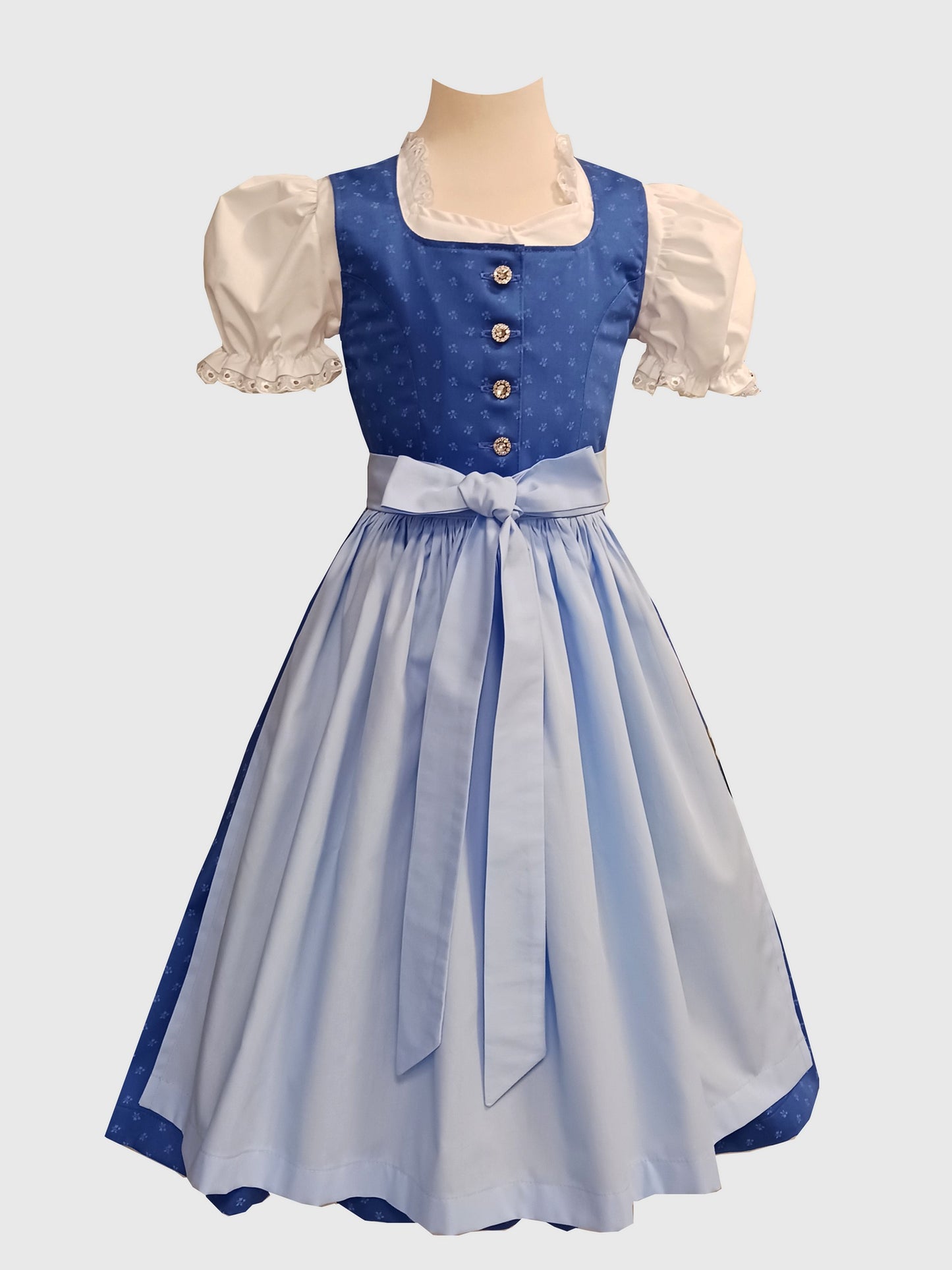 "Bluette" Kinderdirndl Mädchen Dirndl Baumwolle blau - neue Kollektion!
