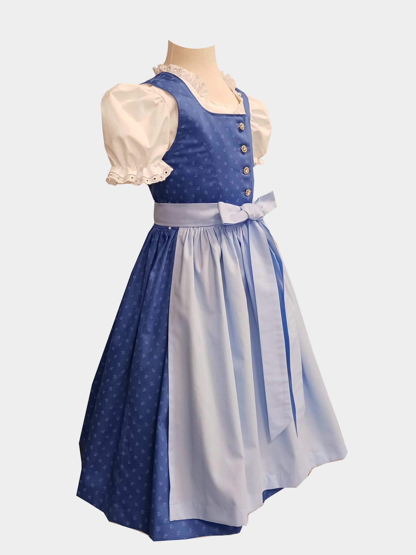 "Bluette" Kinderdirndl Mädchen Dirndl Baumwolle blau - neue Kollektion!