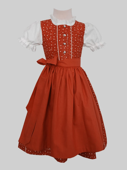 "Moyra" Kinderdirndl Mädchen Dirndl terracotta 110/116- Sofortkauf"