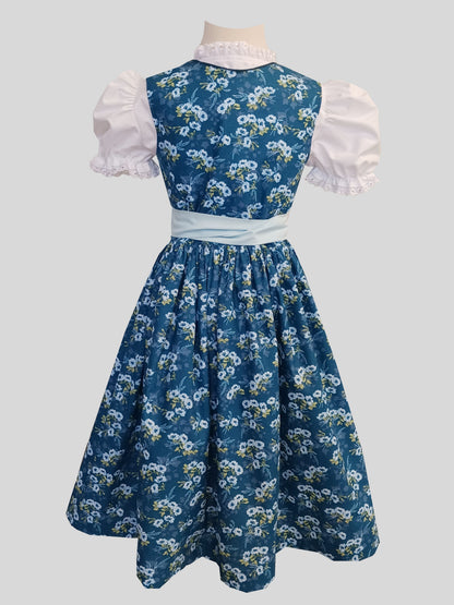 "Penelope" Kinderdirndl Mädchen Dirndl petrol celeste 122/128 - Sofortkauf