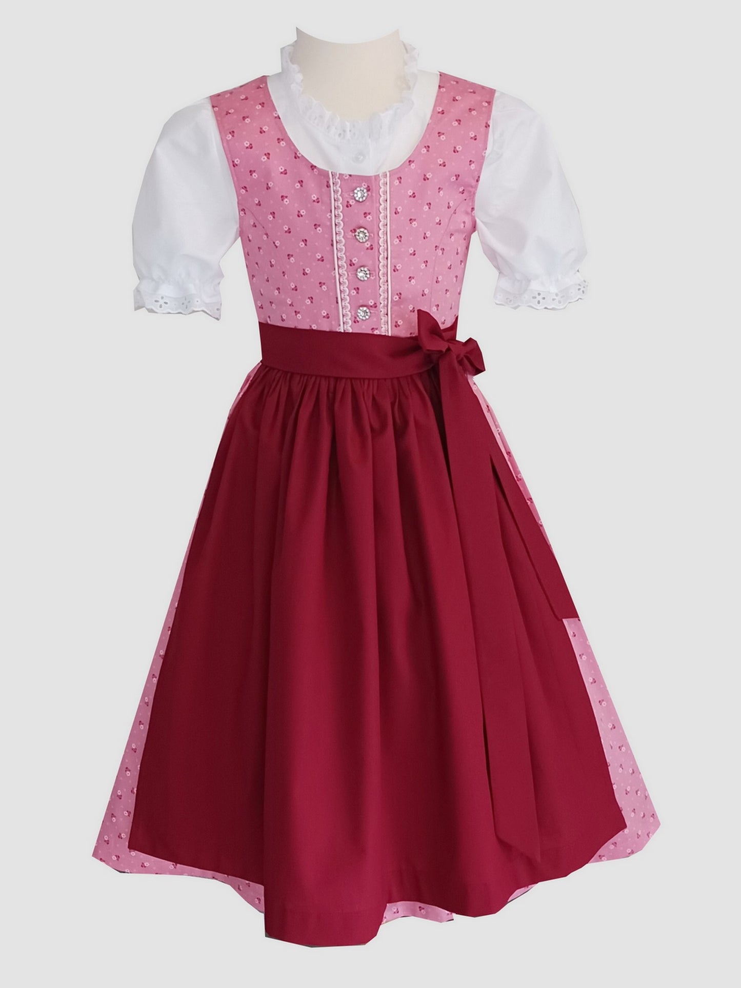 "Rosalie" Kinderdirndl Mädchen Dirndl rosa rot