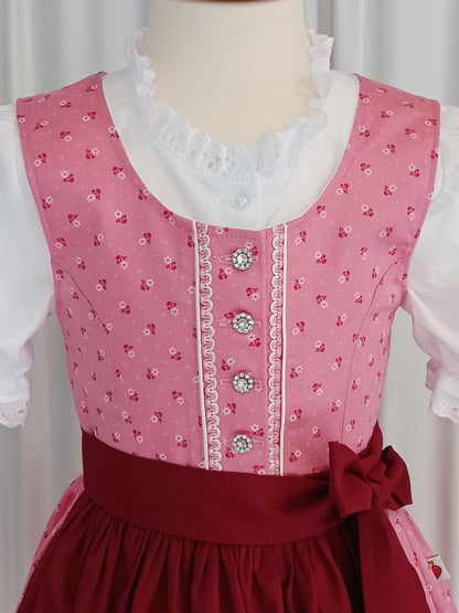 "Rosalie" Kinderdirndl Mädchen Dirndl rosa rot