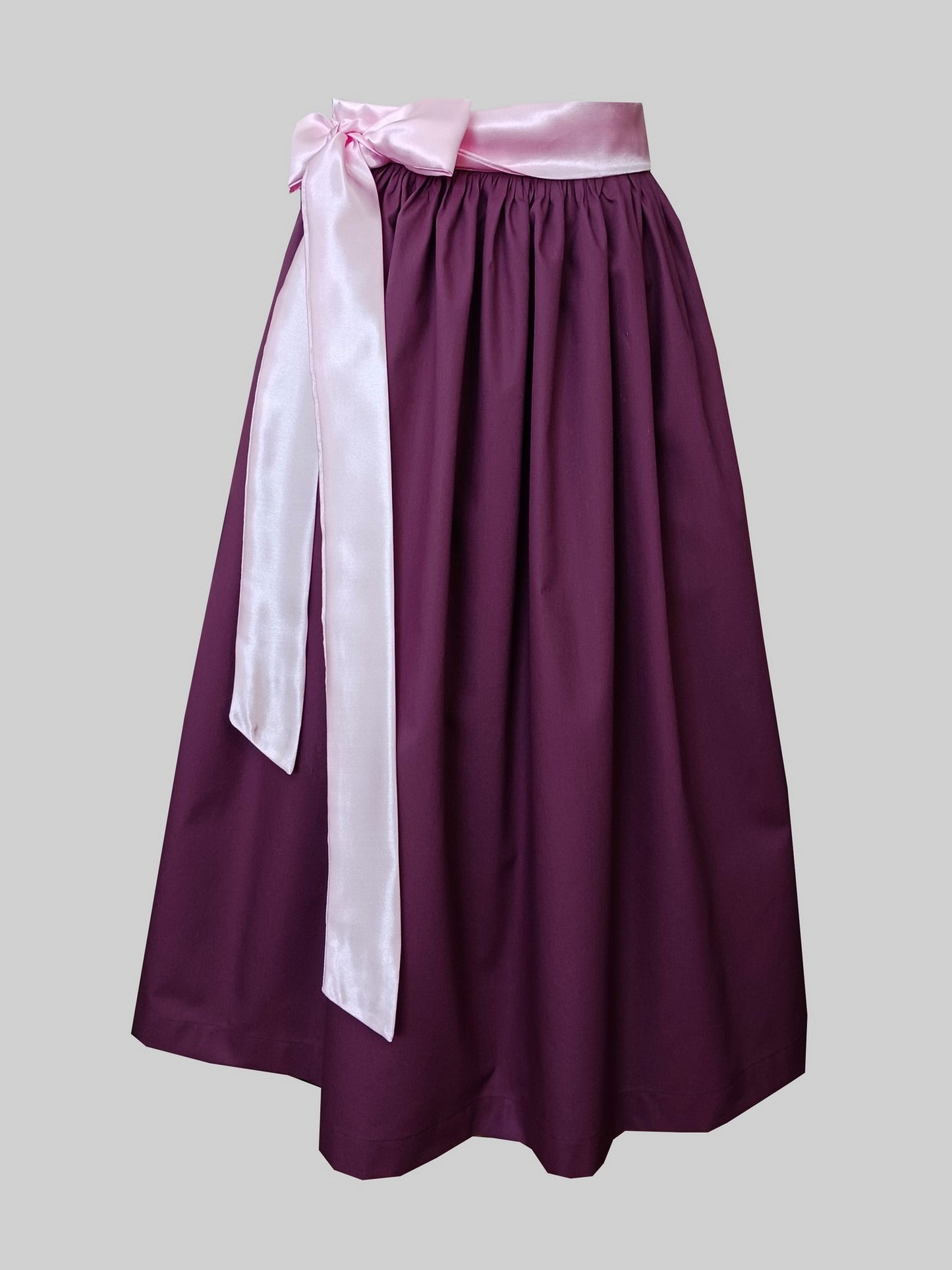 Ladies dirndl apron with contrasting ribbons plum old pink M/70cm > Buy it now