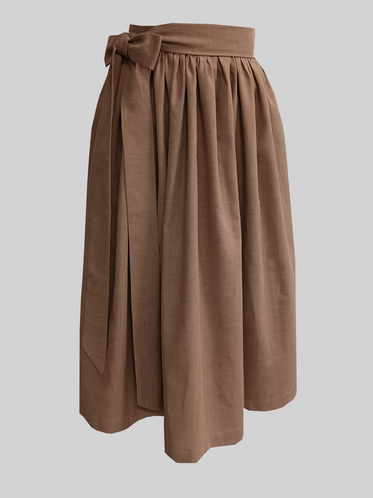 Damen Dirndlschürze beige Baumwolle-Leinen-Mischung - Sonderpreis!