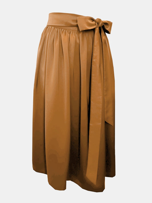 Damen Dirndlschürze Royal Micro Satin camel