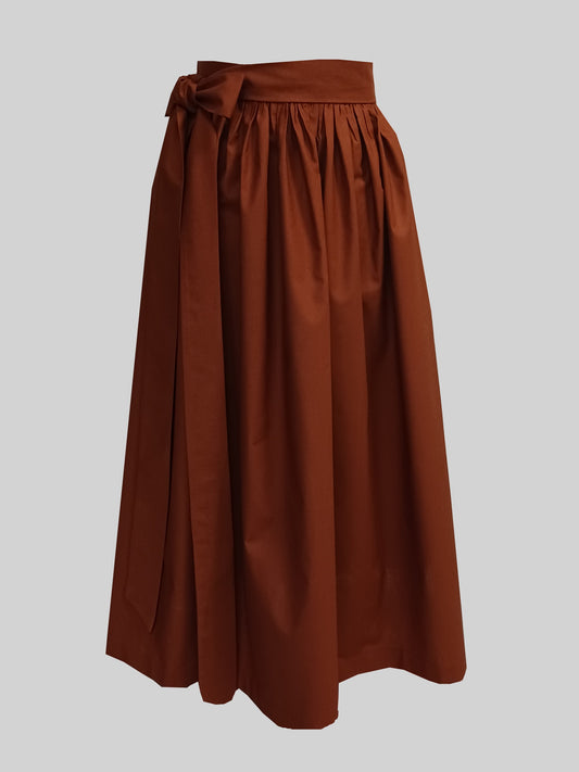 Damen Dirndlschürze Baumwolle dark cognac