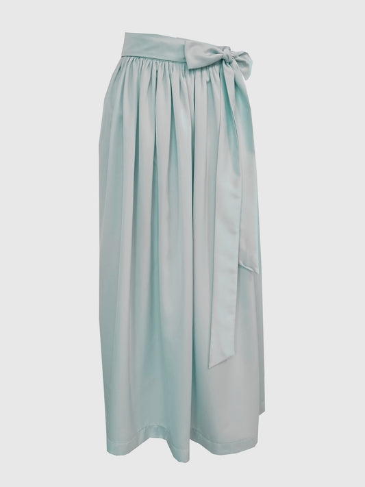 Damen Dirndlschürze Royal Micro Satin eisblau XS/80 - Sofortkauf!