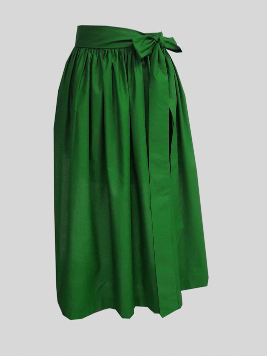 Damen Dirndlschürze Baumwollsatin forest green