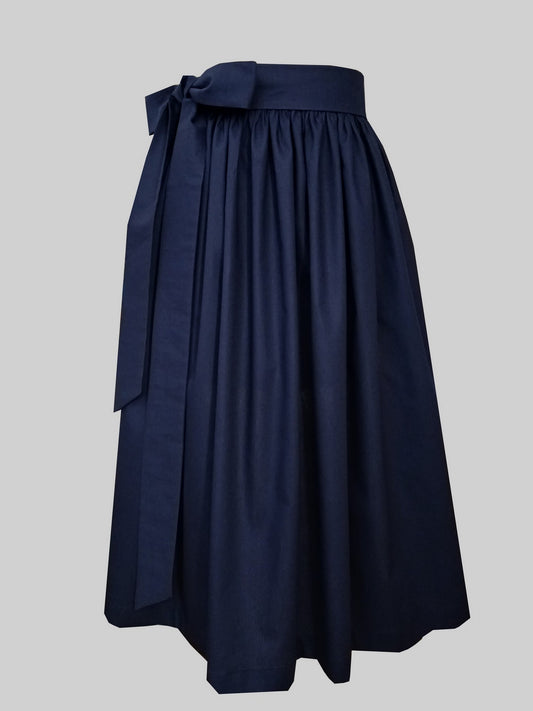 Ladies dirndl apron cotton navy blue
