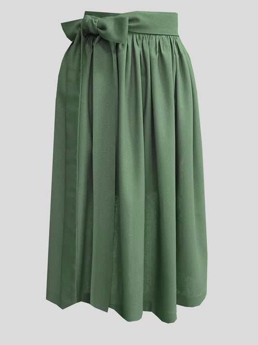 Damen Dirndlschürze old green Viskose-Leinen-Mischung