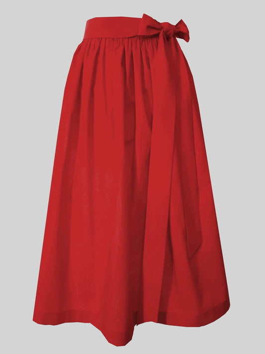 Damen Dirndlschürze Baumwolle rot