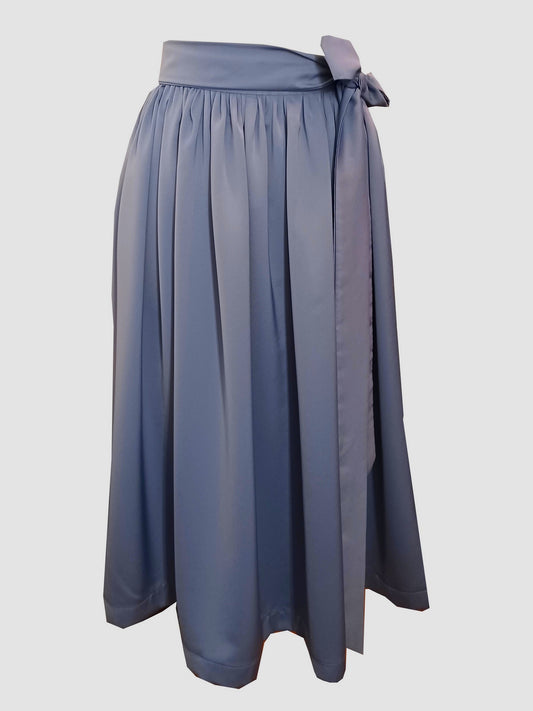 Damen Dirndlschürze Royal Micro Satin stahlblau