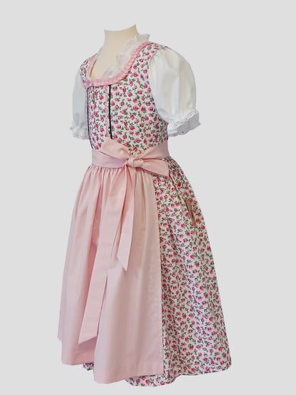 "Tina" Kinderdirndl Mädchen Dirndl rosa weiß  floral 140 - Sofortkauf