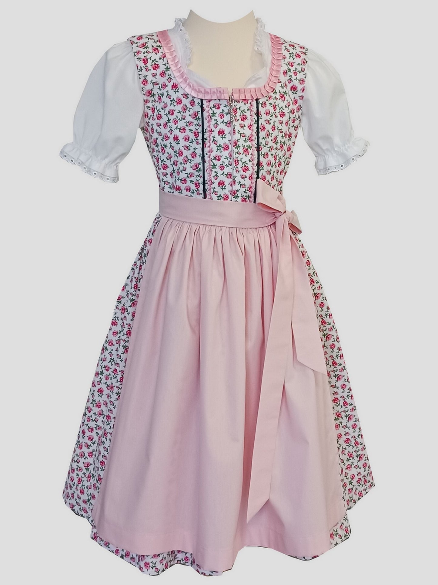 "Tina" Kinderdirndl Mädchen Dirndl rosa weiß  floral 140 - Sofortkauf