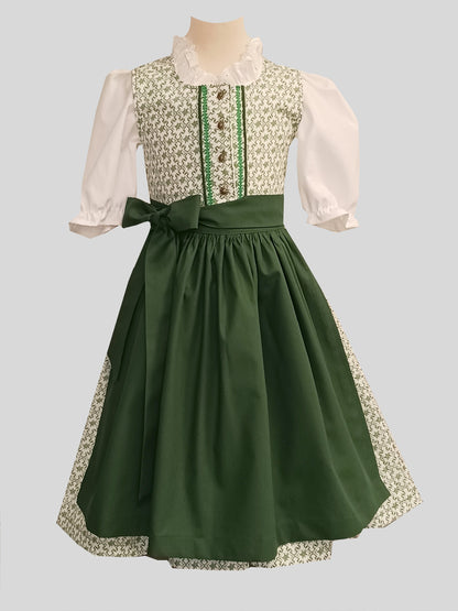 "GRACE" Mädchen Dirndl mit grünem Edelweiß 110/116 - Sofortkauf!