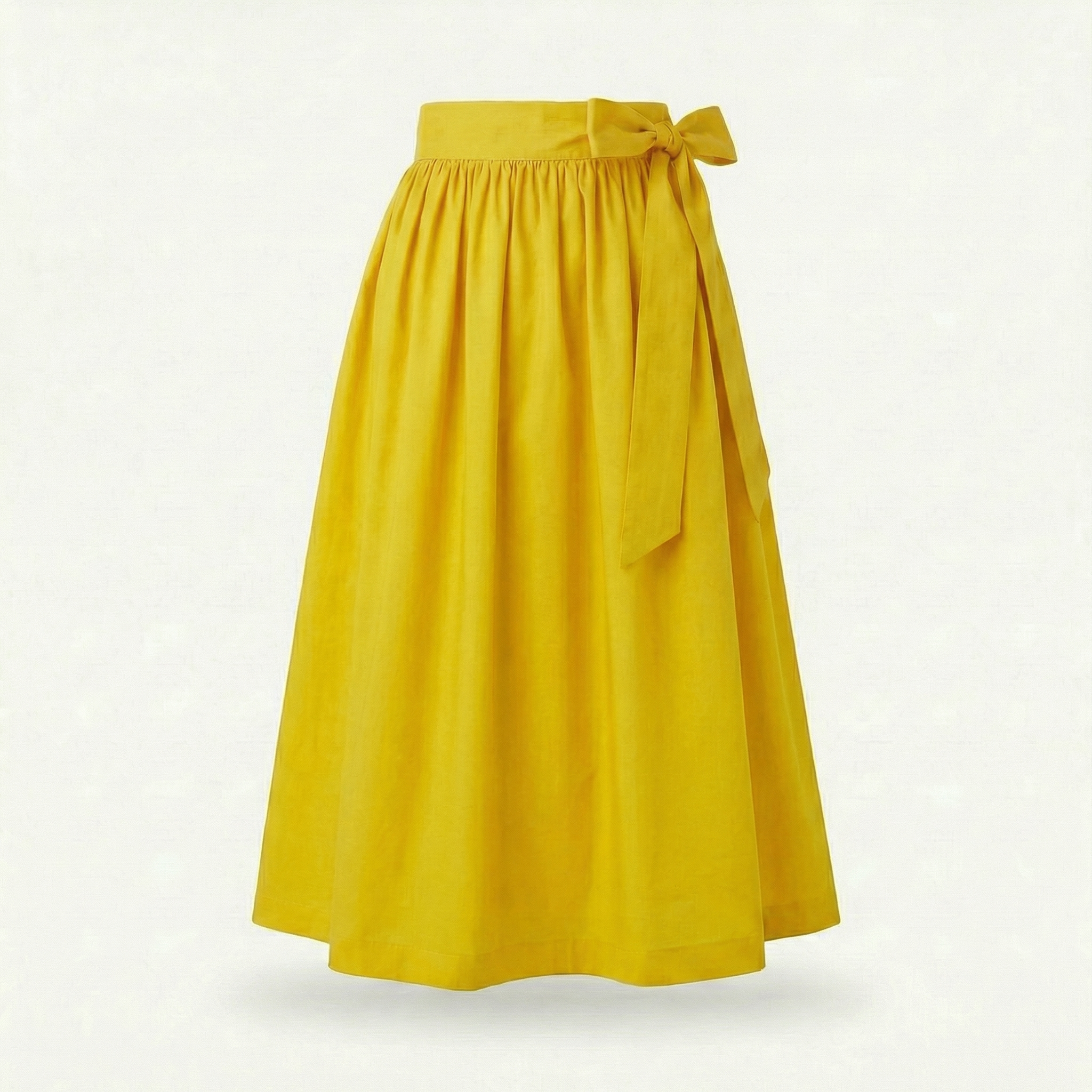 Ladies dirndl apron cotton lemon yellow