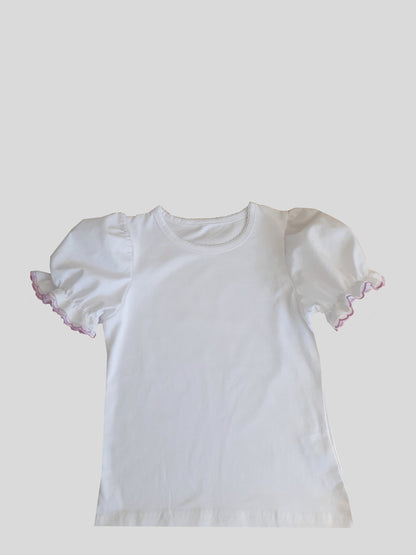 Dirndl shirt white with organic cotton colored lace